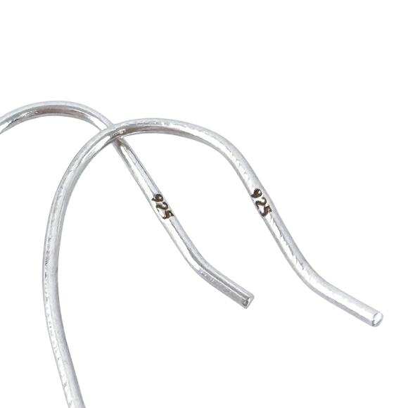 Vintage Sterling Silver 925 Earrings | Labradorite Gold Tone Dangle Disc Jewelry - Picture 7 of 9